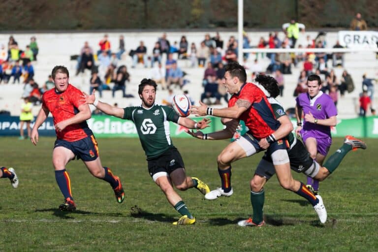 Rugby-Teams beim Spiel
